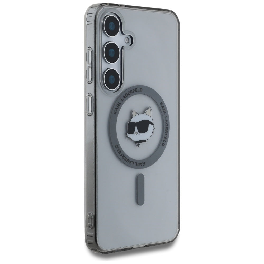 Custodia MagSafe per Samsung Galaxy S25+ S936, Karl Lagerfeld, IML Choupette's Head, Nera