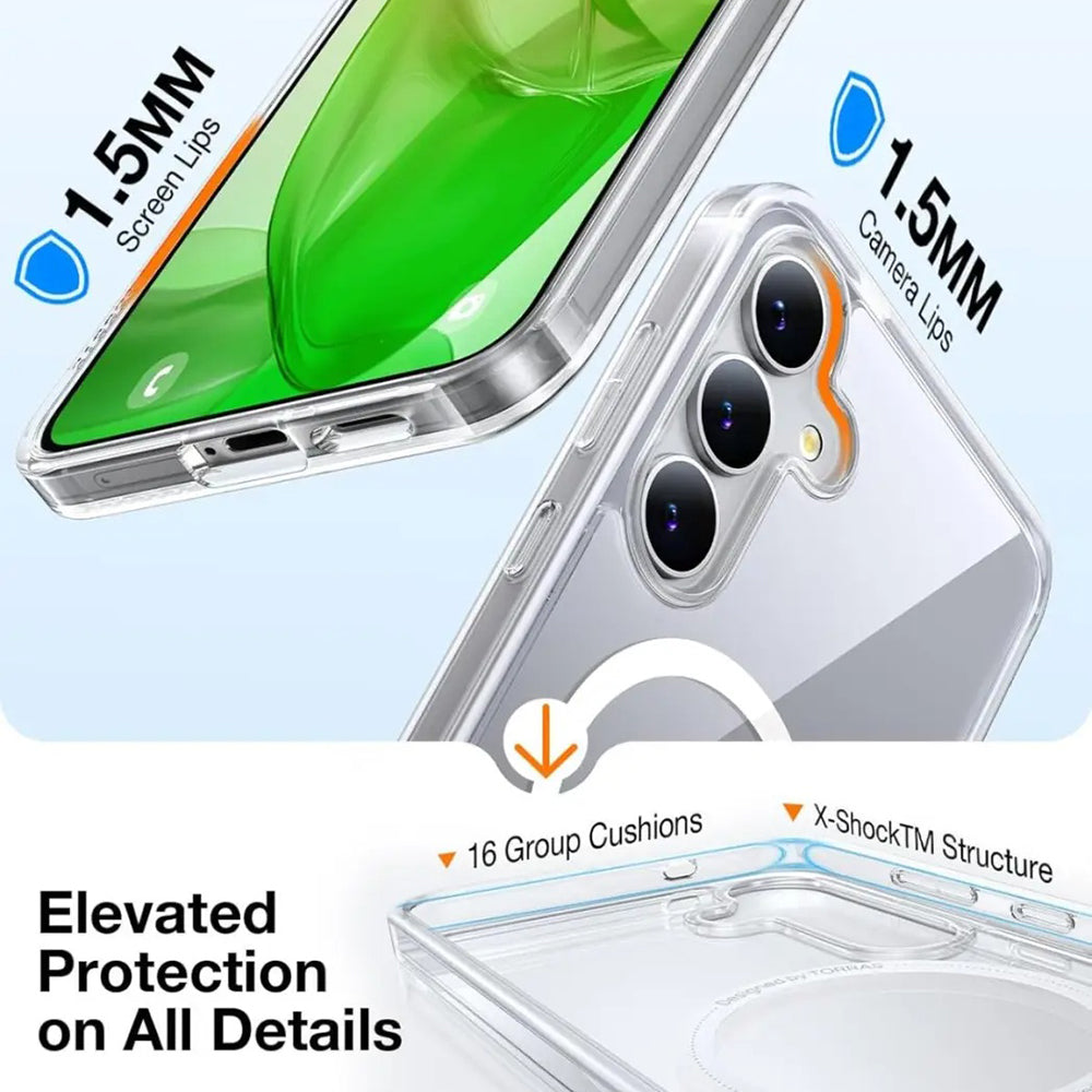 Custodia MagSafe per Samsung Galaxy S25+ S936, Torras, Guardian, Trasparente