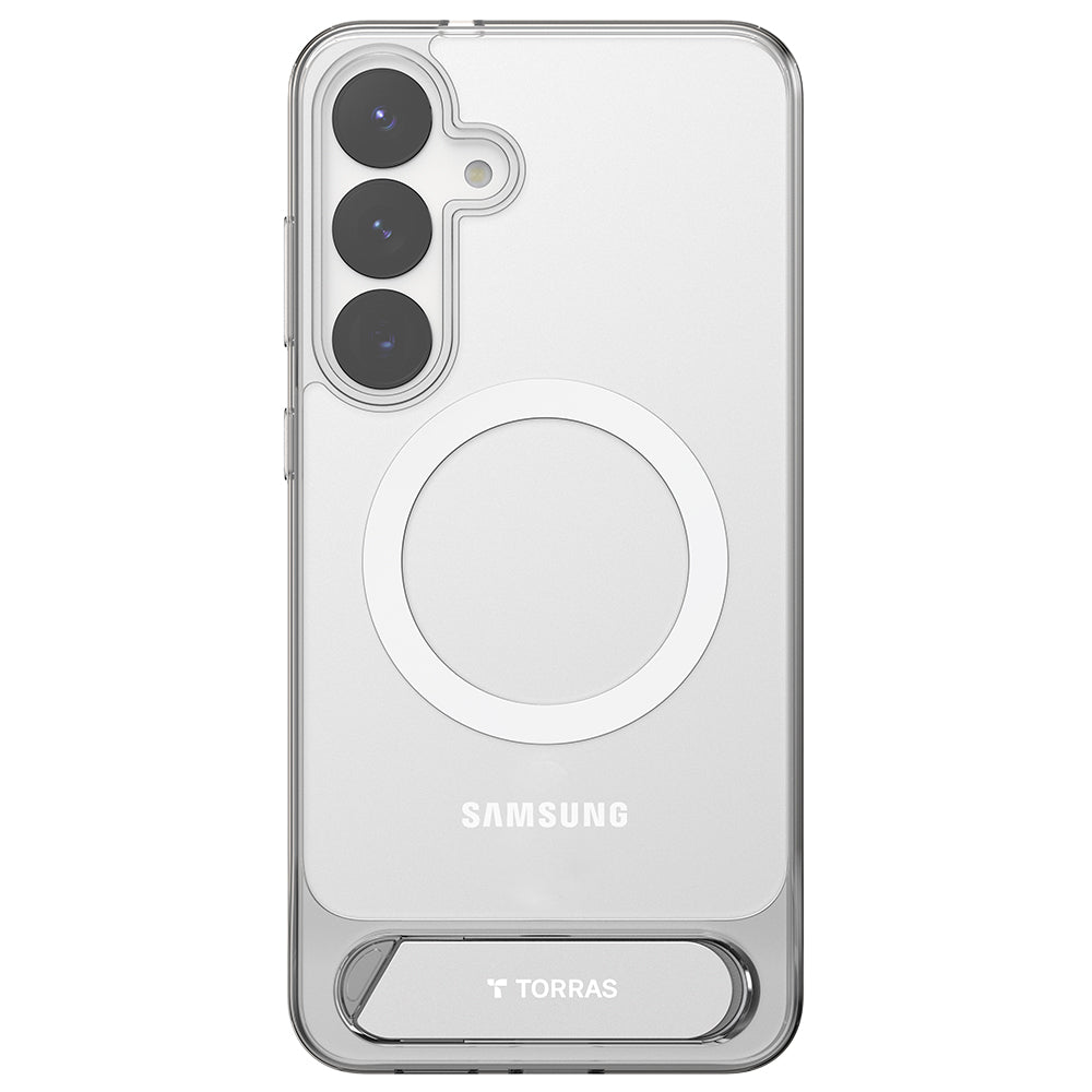 Custodia MagSafe per Samsung Galaxy S25+ S936, Torras, Pstand, Trasparente