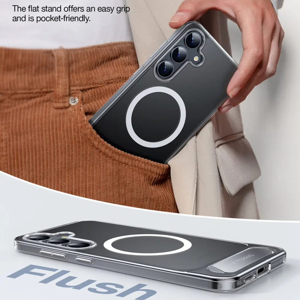 Custodia MagSafe per Samsung Galaxy S25+ S936, Torras, Pstand, Trasparente