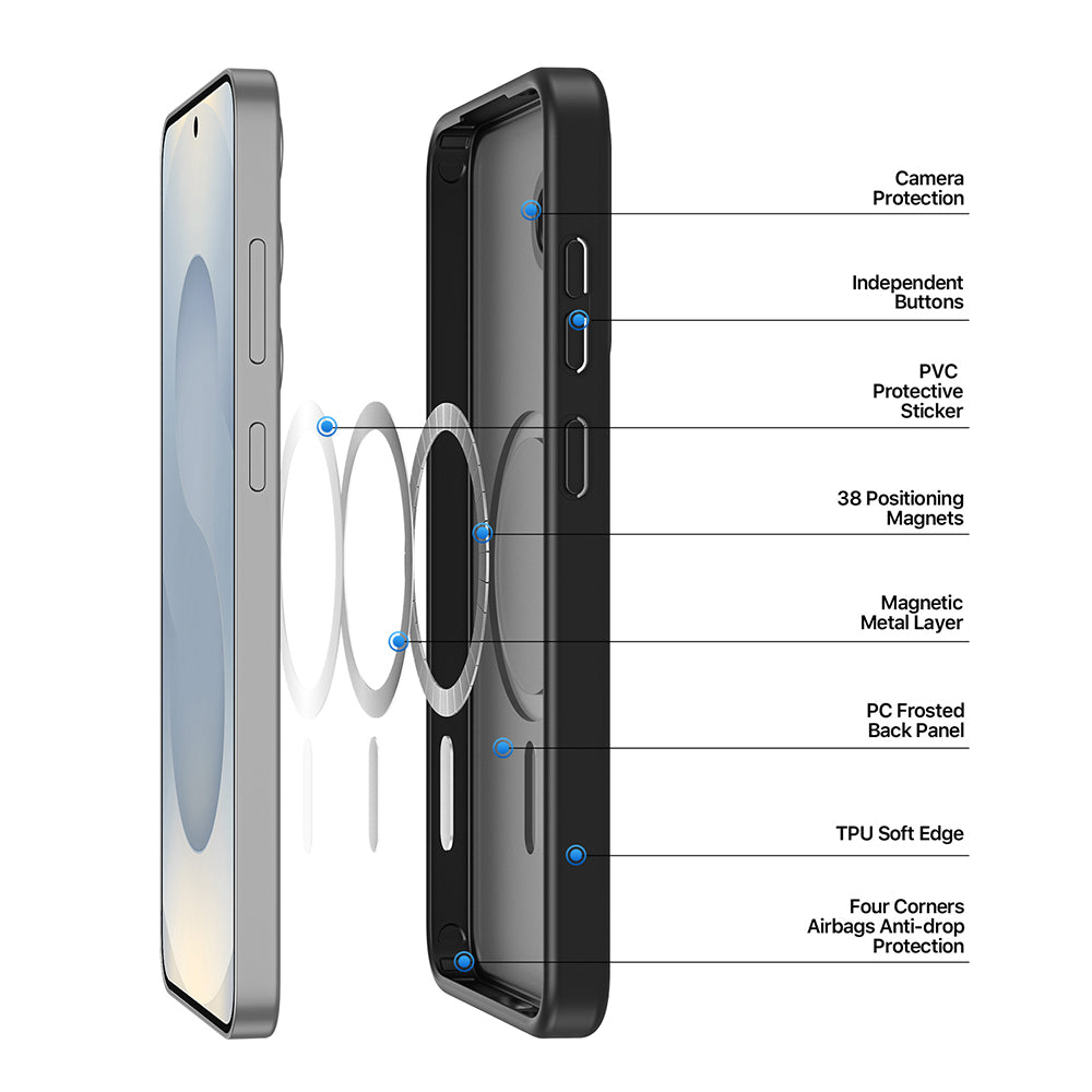 Coque MagSafe pour Samsung Galaxy S25 S931, DUX DUCIS, Yind, Noire