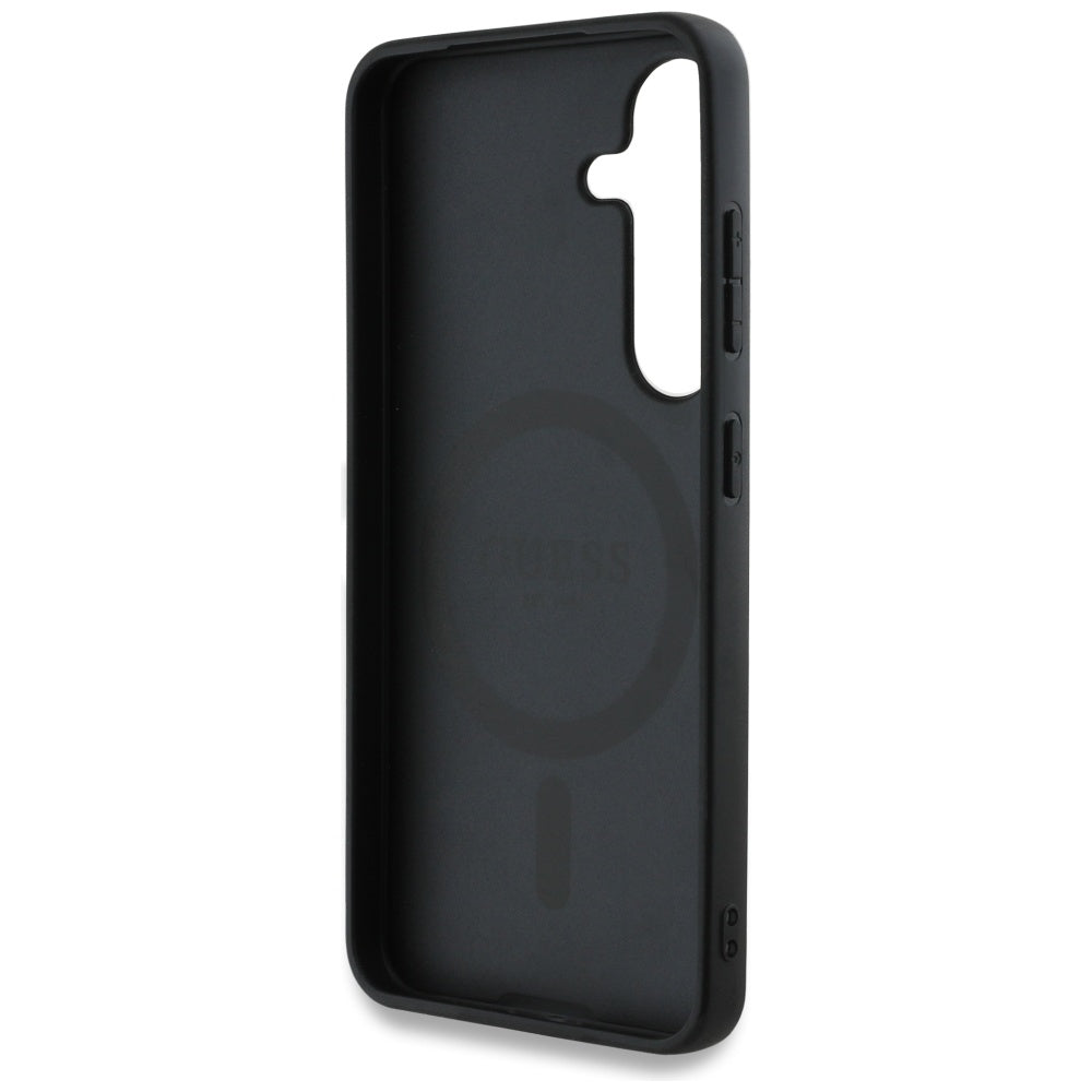 Custodia MagSafe per Samsung Galaxy S25 S931, Guess, Grained Flowers, Nera