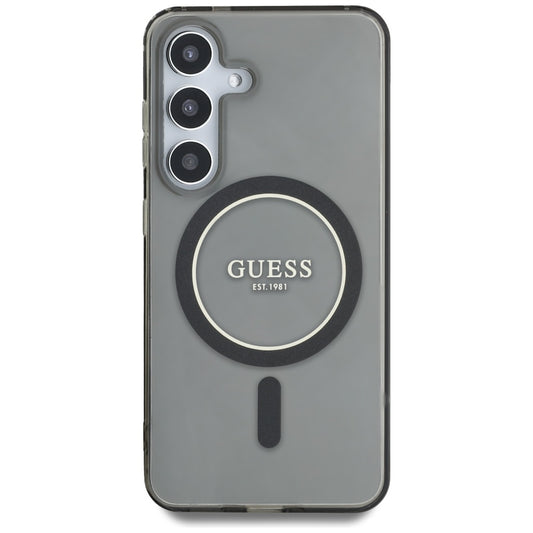 Étui MagSafe pour Samsung Galaxy S25 S931, Guess, IML Glitter Circle, Noir