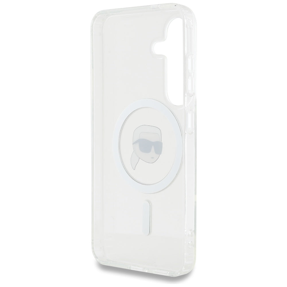 MagSafe Case for Samsung Galaxy S25 S931, Karl Lagerfeld, IML Karl's Head, White