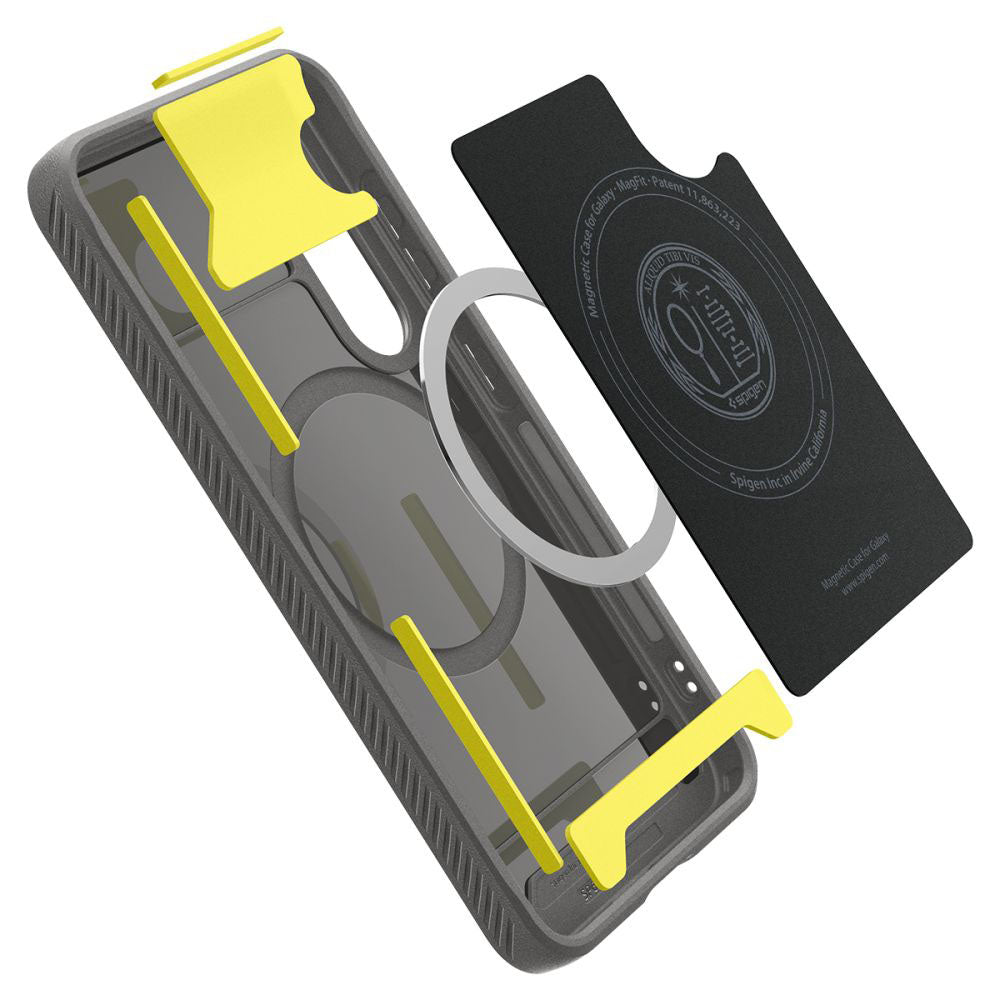 Custodia MagSafe per Samsung Galaxy S25 S931, Spigen, Rugged Armor, Grigio ACS08999
