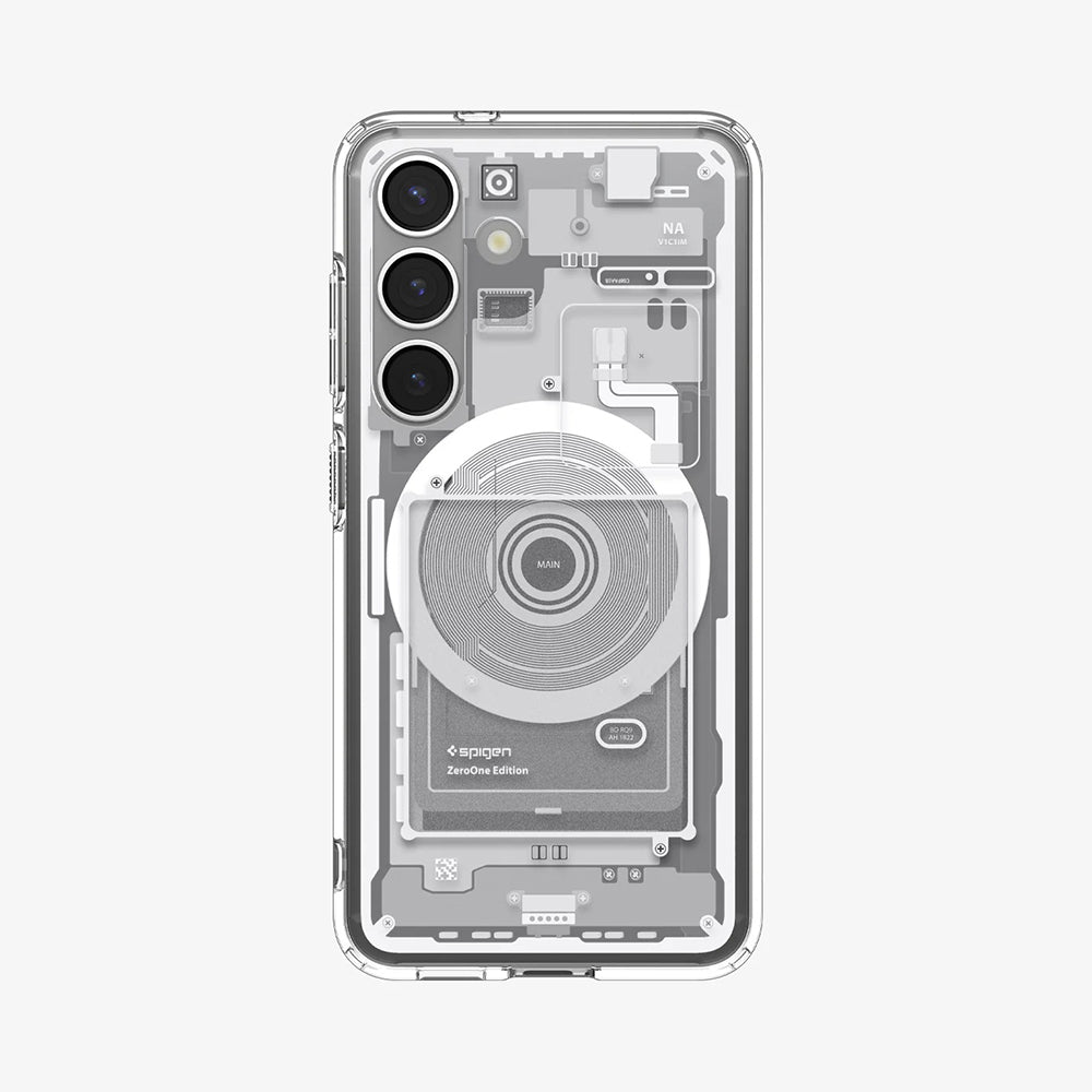 Custodia MagSafe per Samsung Galaxy S25 S931, Spigen, Ultra Hybrid Zero One, Bianca ACS09004
