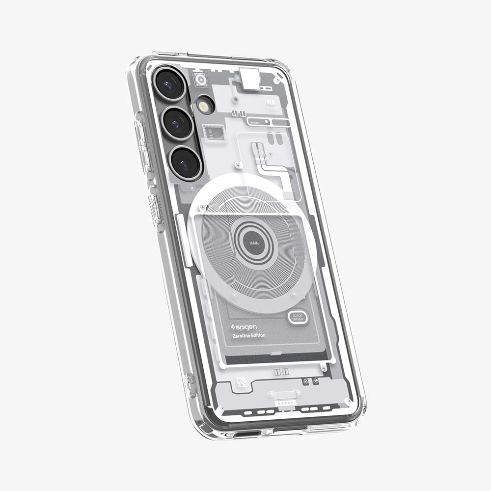 Custodia MagSafe per Samsung Galaxy S25 S931, Spigen, Ultra Hybrid Zero One, Bianca ACS09004