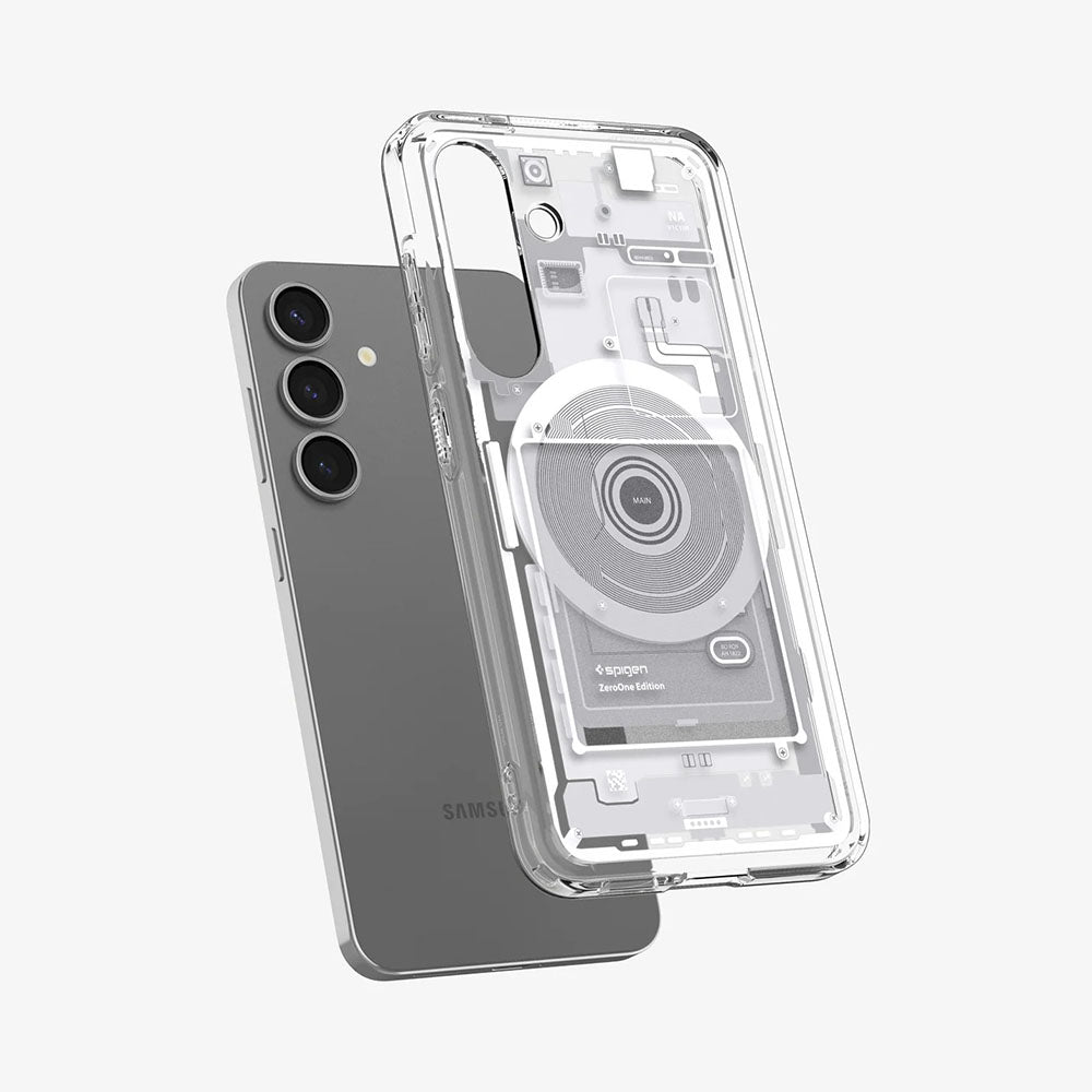 Custodia MagSafe per Samsung Galaxy S25 S931, Spigen, Ultra Hybrid Zero One, Bianca ACS09004