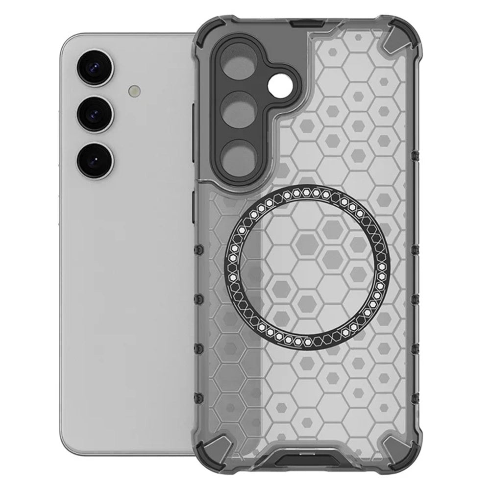 Custodia MagSafe per Samsung Galaxy S25 S931, Techsuit, HoneyComb Shield, Nera