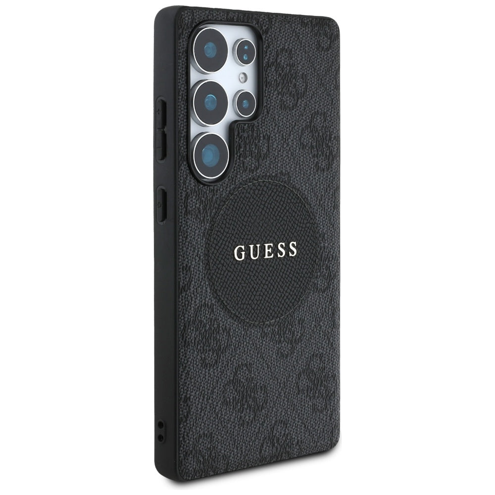 Custodia MagSafe per Samsung Galaxy S25 Ultra S938, Guess, 4G Circle Classic Logo, Nera