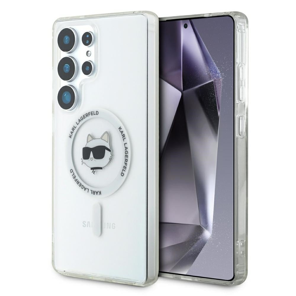 MagSafe Hülle für Samsung Galaxy S25 Ultra S938, Karl Lagerfeld, IML Choupette's Head, Weiß