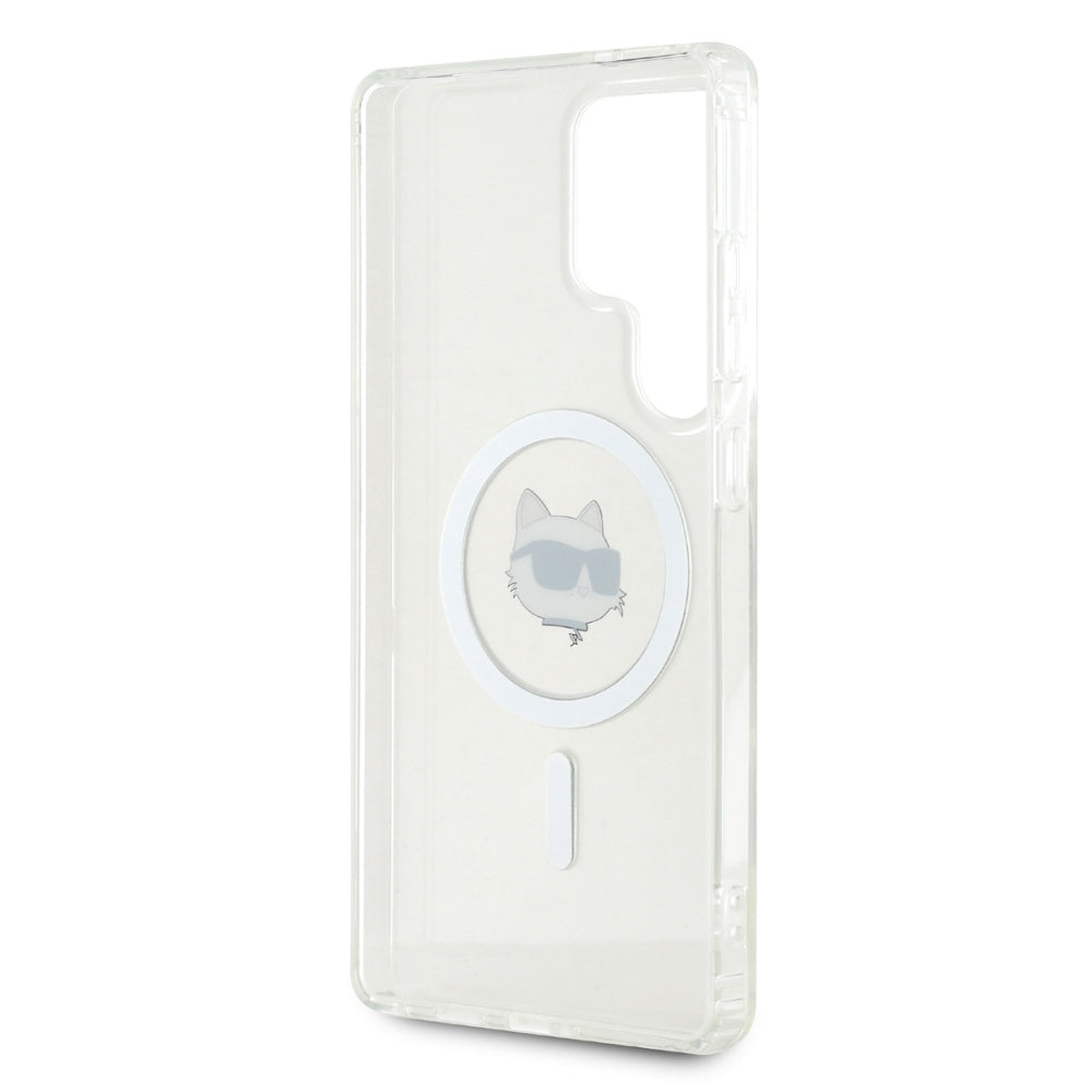MagSafe Hülle für Samsung Galaxy S25 Ultra S938, Karl Lagerfeld, IML Choupette's Head, Weiß