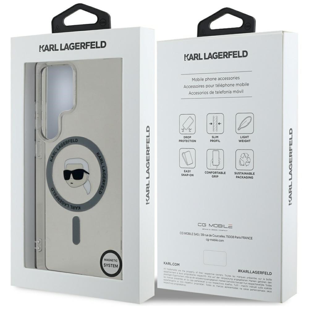 MagSafe Hülle für Samsung Galaxy S25 Ultra S938, Karl Lagerfeld, IML Karl's Head, Schwarz