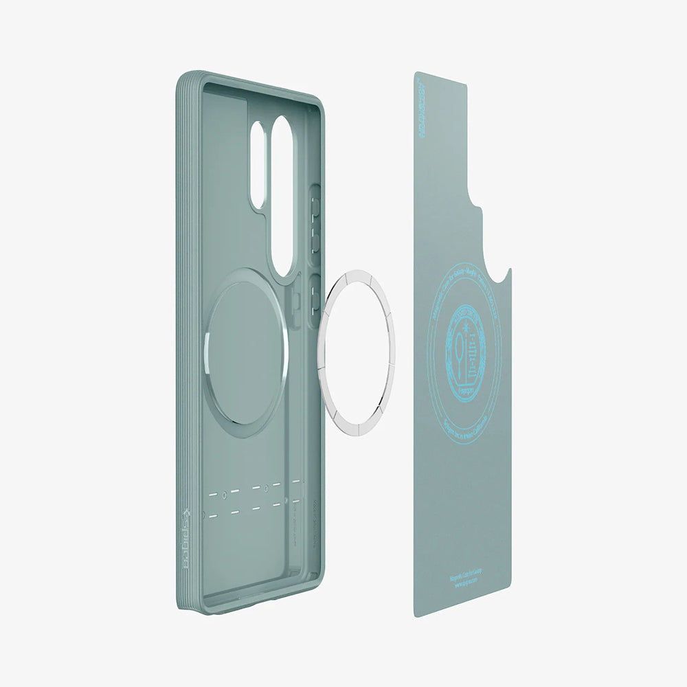 Custodia MagSafe per Samsung Galaxy S25 Ultra S938, Spigen, Caseology Parallax, Verde ACS09053