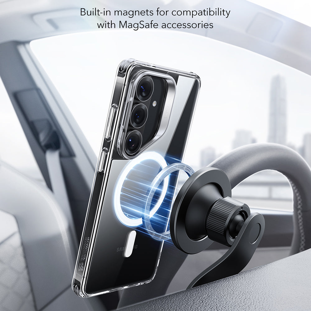 Coque MagSafe pour Samsung Galaxy S26 S942, ESR, Classic Hybrid Kickstand, Transparente