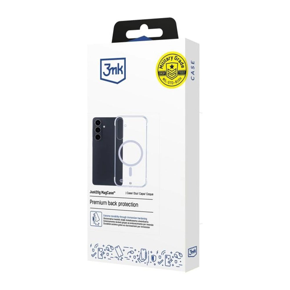 Custodia MagSafe per Samsung Galaxy S26 Plus, 3MK, Just20g, Trasparente
