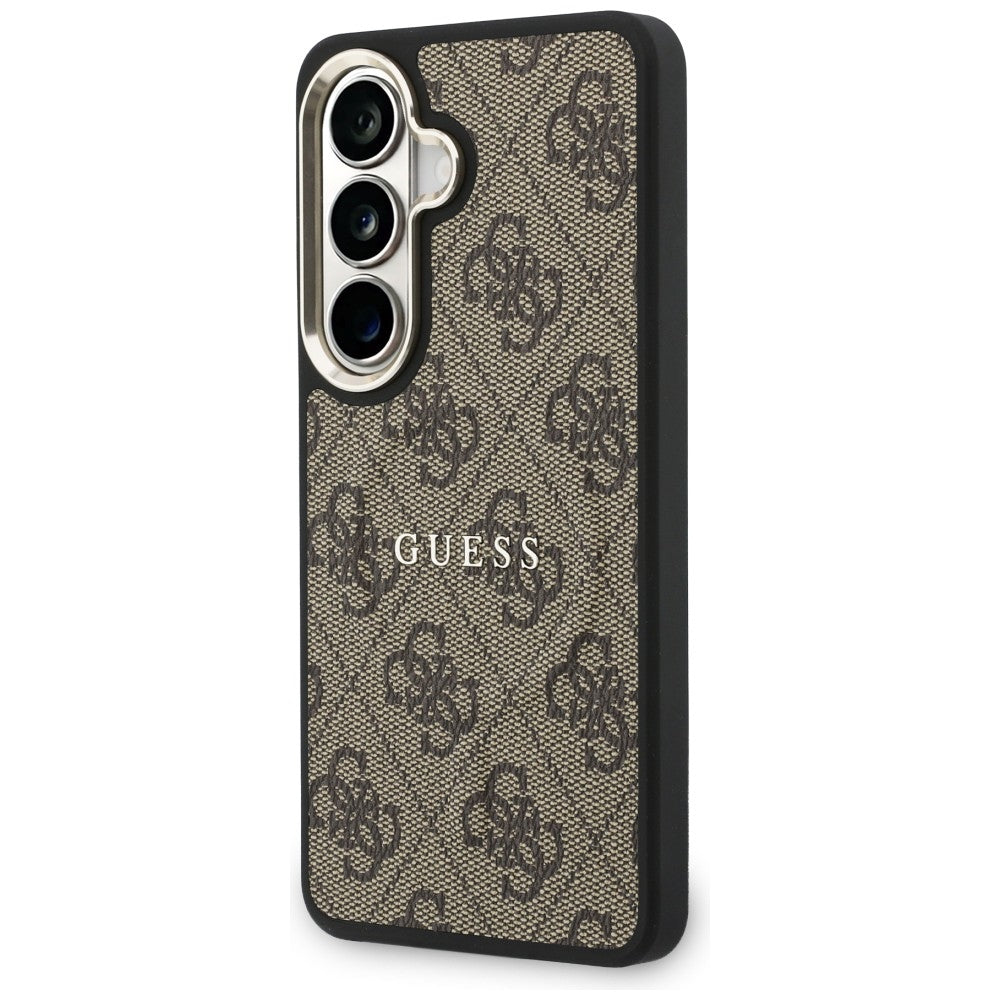 Custodia MagSafe per Samsung Galaxy S26 Plus S947, Guess, 4G Embossed Ring, Marrone