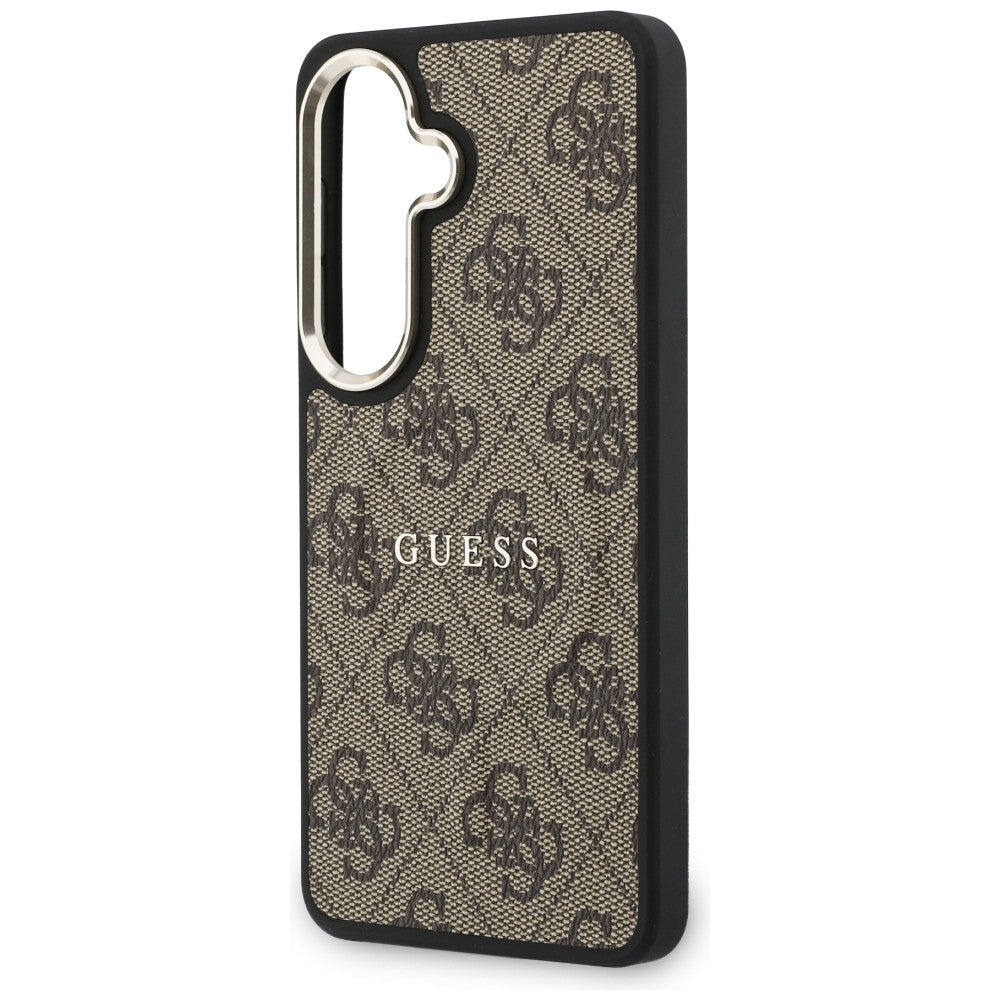 Custodia MagSafe per Samsung Galaxy S26 Plus S947, Guess, 4G Embossed Ring, Marrone
