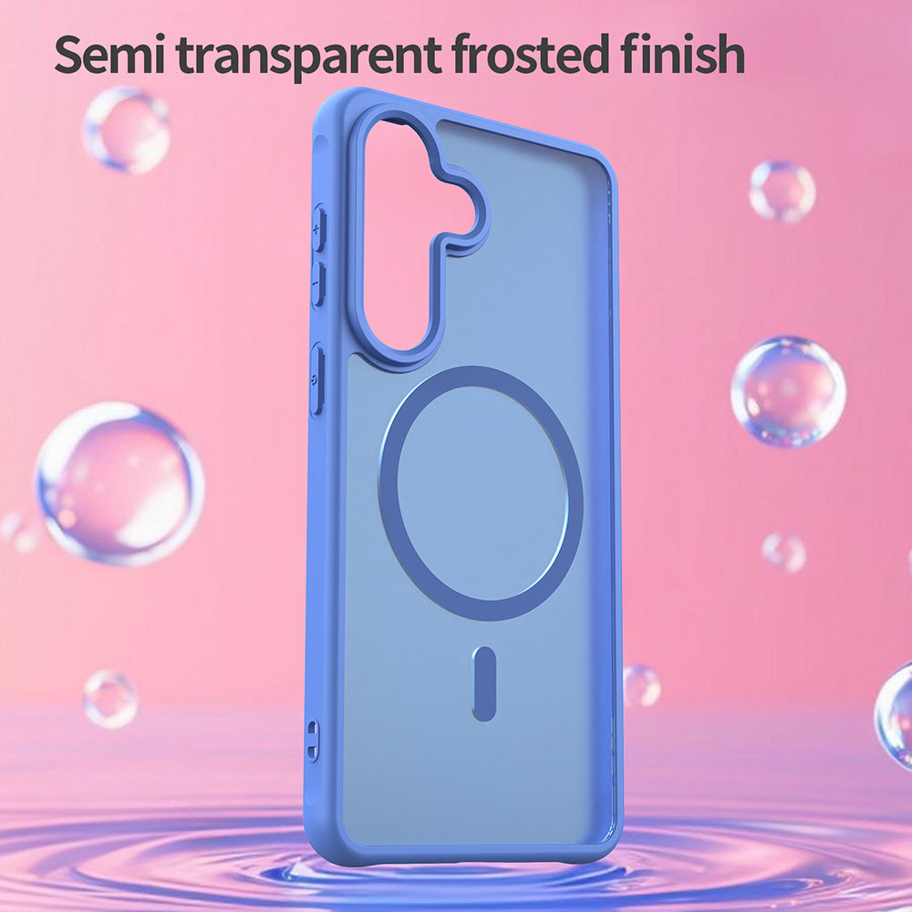 Custodia MagSafe per Samsung Galaxy S26 Plus S947, Techsuit, HaloFrost II, Blu