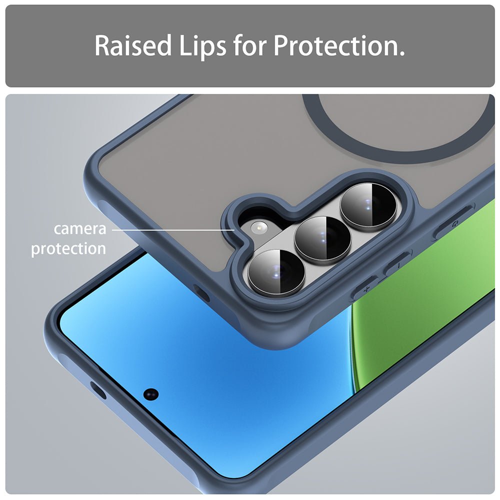 Custodia MagSafe per Samsung Galaxy S26 Plus S947, Techsuit, HaloFrost II, Blu Navy