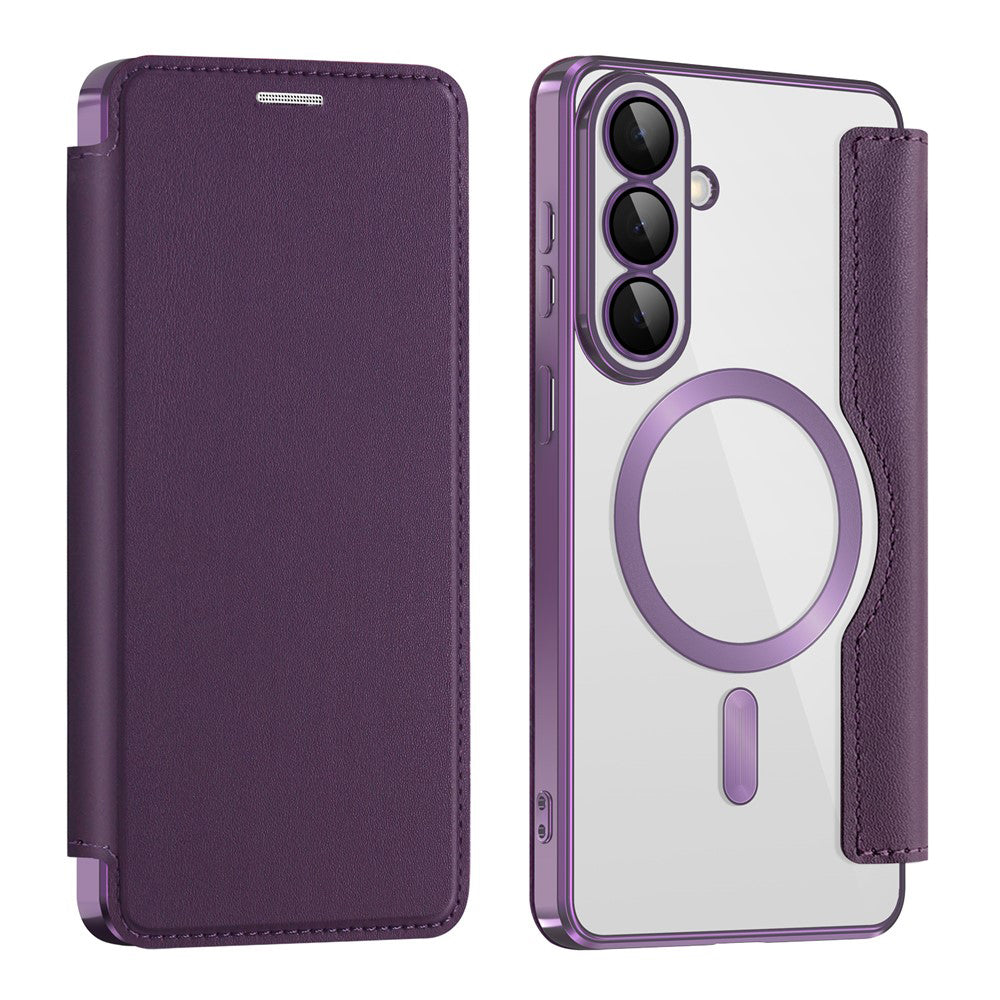 Custodia MagSafe per Samsung Galaxy S26 Plus S947, Techsuit, SmartMag Book, Viola