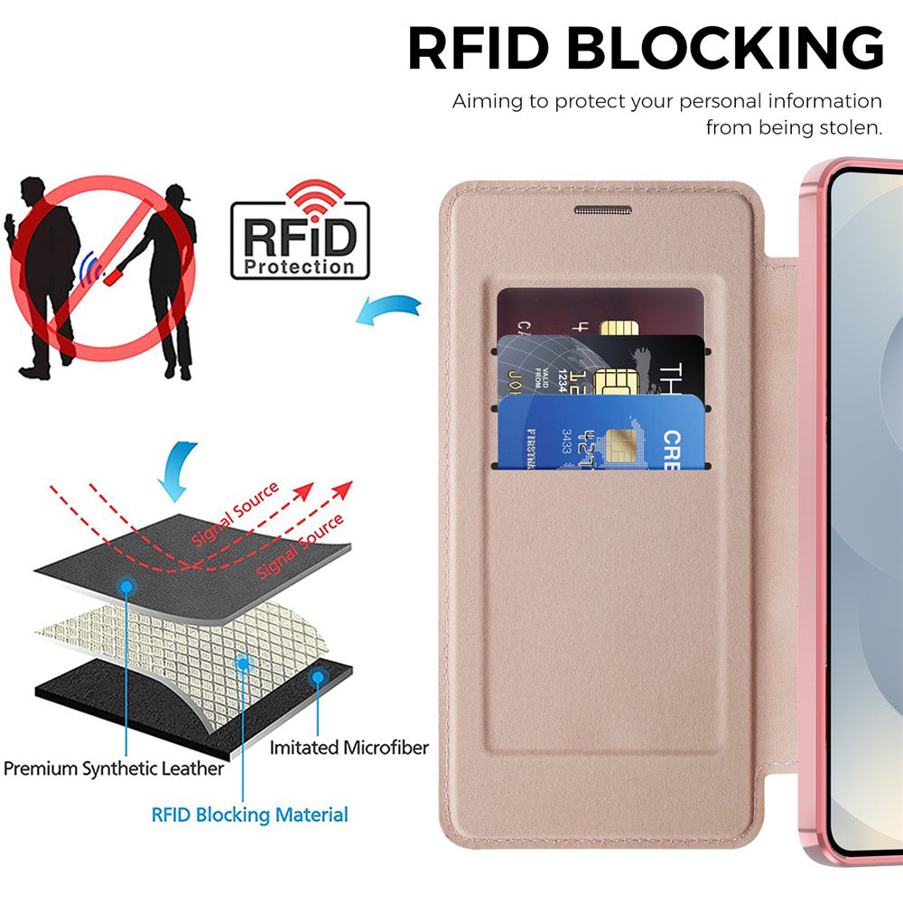 Custodia MagSafe per Samsung Galaxy S26 Plus S947, Techsuit, SmartMag Book, Rosa