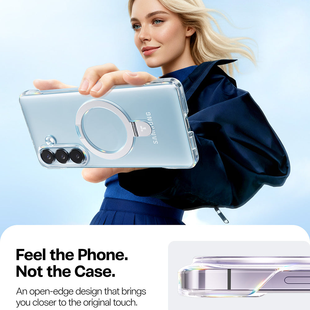 Custodia MagSafe per Samsung Galaxy S26 Plus S947, Torras, Ostand Slim, Trasparente