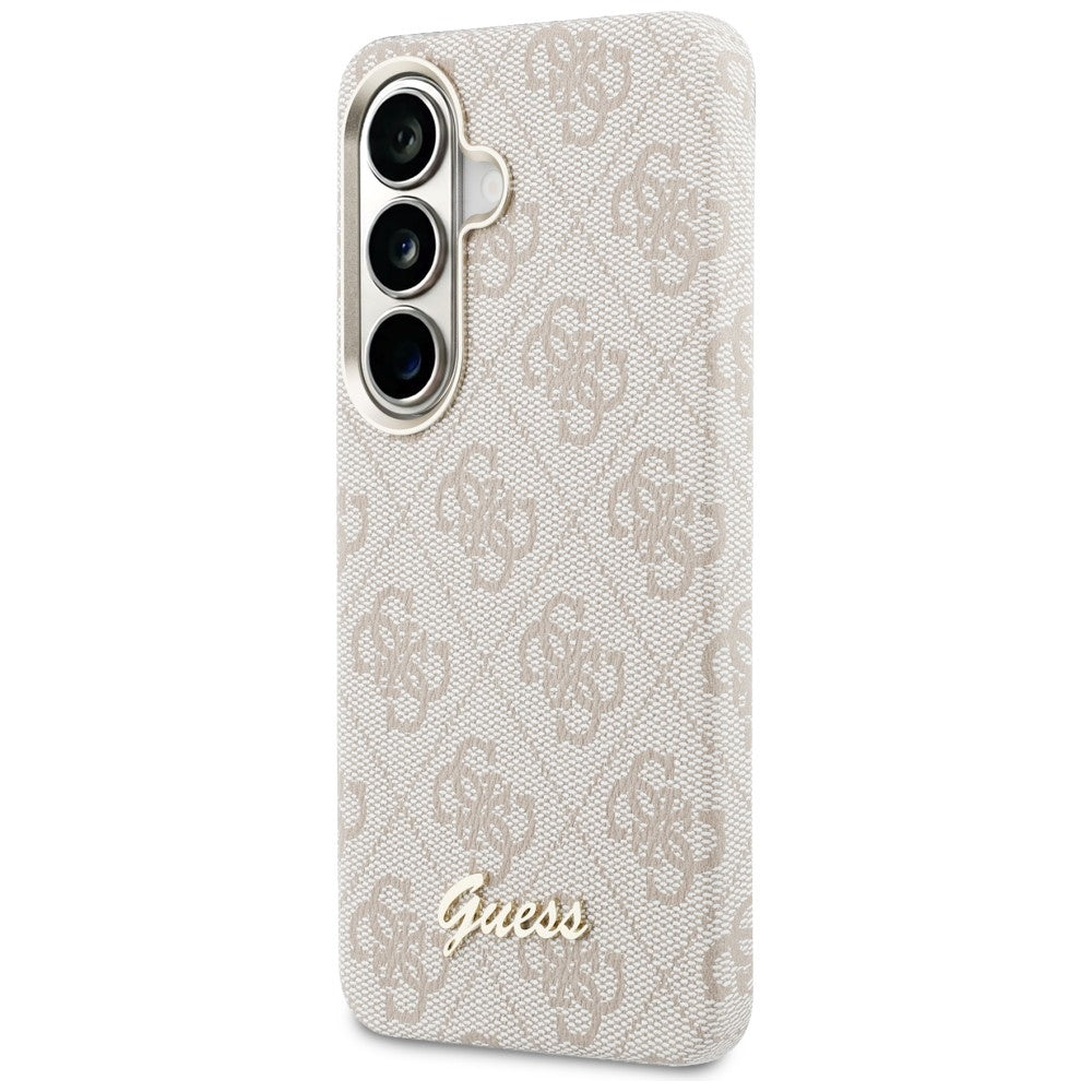 Custodia MagSafe per Samsung Galaxy S26 S942, Guess, 4G Script Logo, Rosa