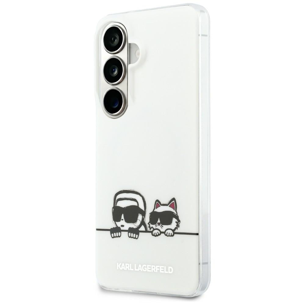 Custodia MagSafe per Samsung Galaxy S26 S942, Karl Lagerfeld, IML Karl & Choupette Peekaboo Logo, Bianca