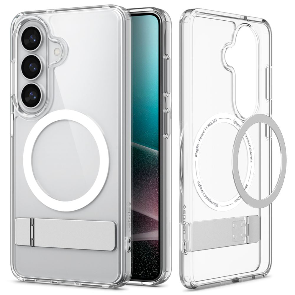 Custodia MagSafe per Samsung Galaxy S26 S942, Spigen, Ultra Hybrid S, Trasparente Bianca ACS11061