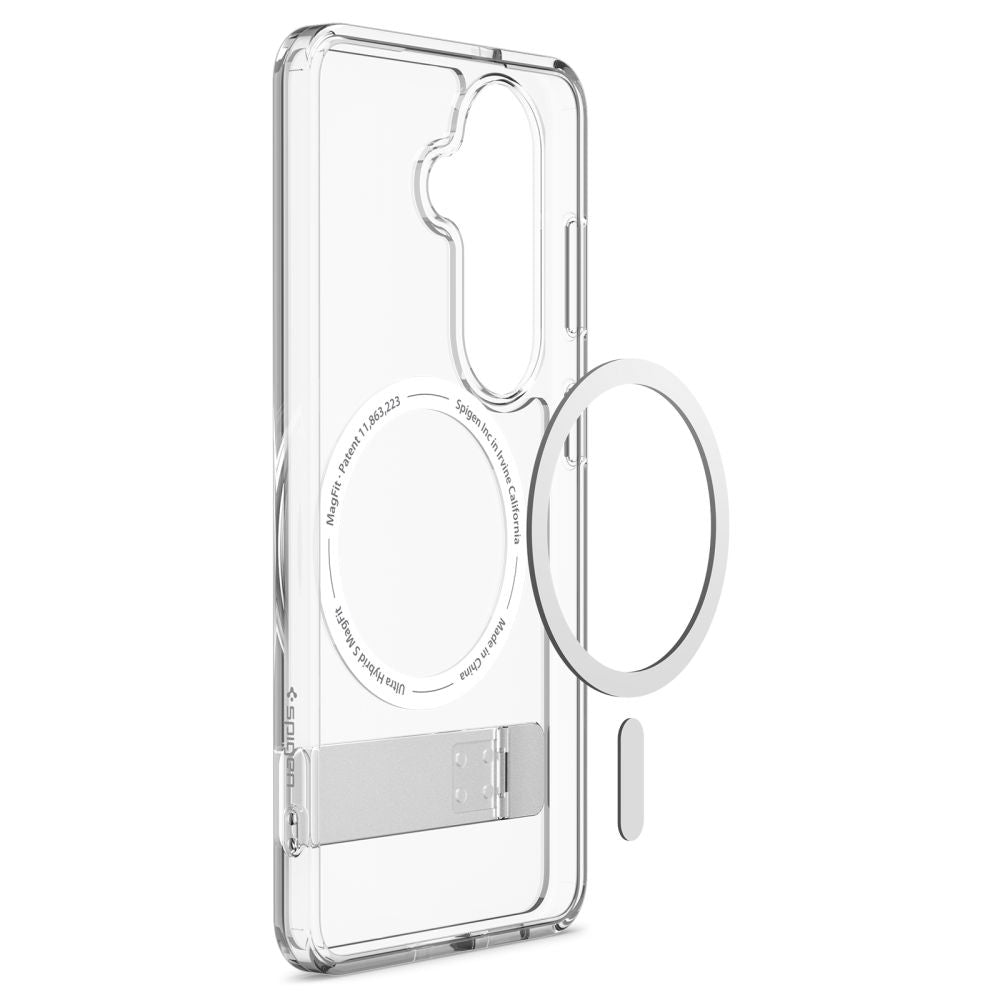 Custodia MagSafe per Samsung Galaxy S26 S942, Spigen, Ultra Hybrid S, Trasparente Bianca ACS11061