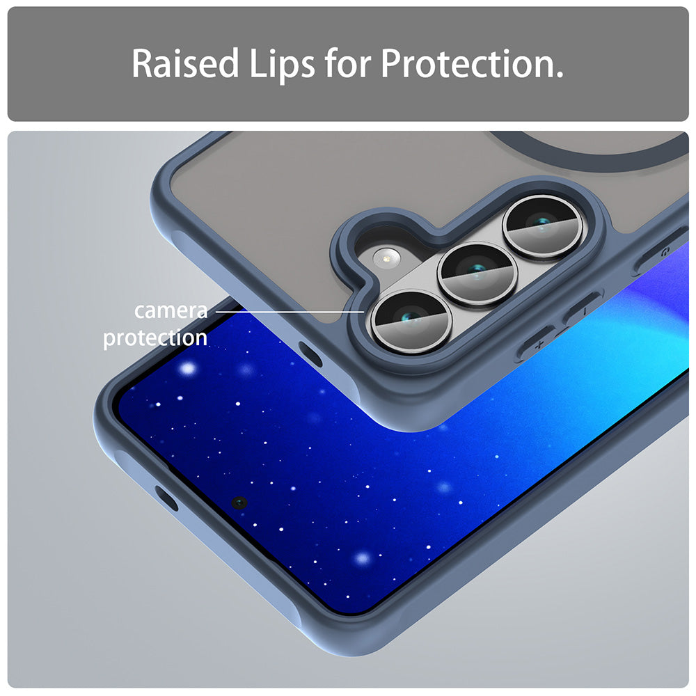 Custodia MagSafe per Samsung Galaxy S26 S942, Techsuit, HaloFrost II, Blu Navy