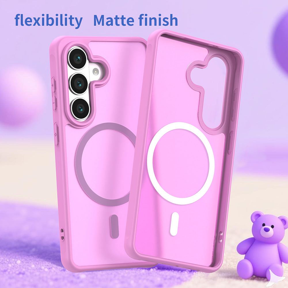 Custodia MagSafe per Samsung Galaxy S26 S942, Techsuit, HaloFrost II, Rosa