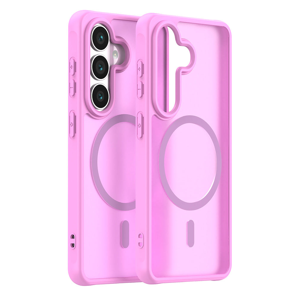 Custodia MagSafe per Samsung Galaxy S26 S942, Techsuit, HaloFrost II, Rosa