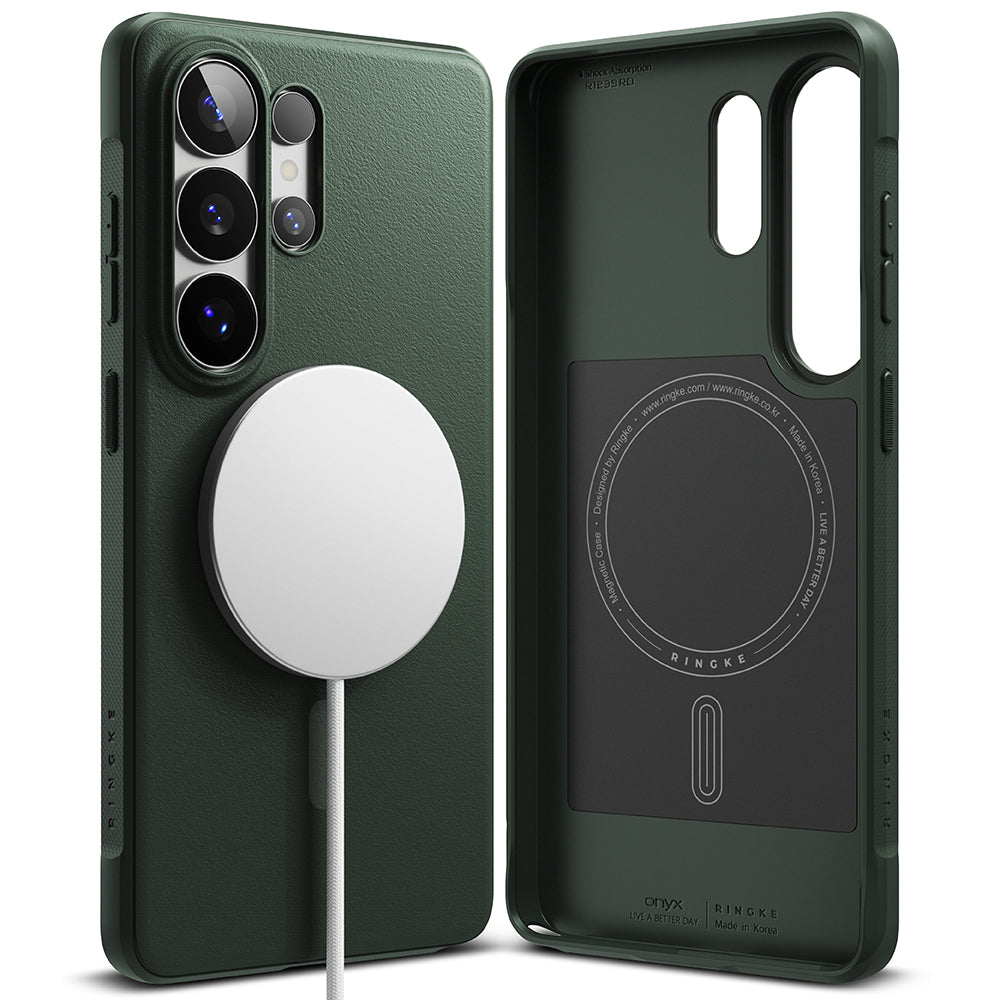 Étui MagSafe pour Samsung Galaxy S26 Ultra S948, Ringke, Onyx, Vert Foncé