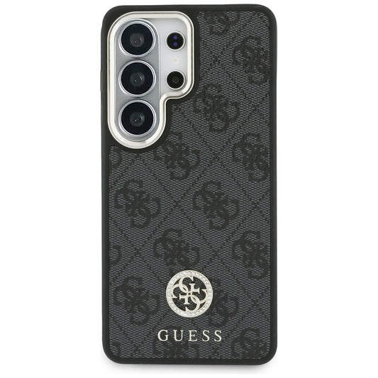Custodia MagSafe per Samsung Galaxy S26 Ultra S948, GUESS, 4G Big Rhinestone Triangle Strap, Nera