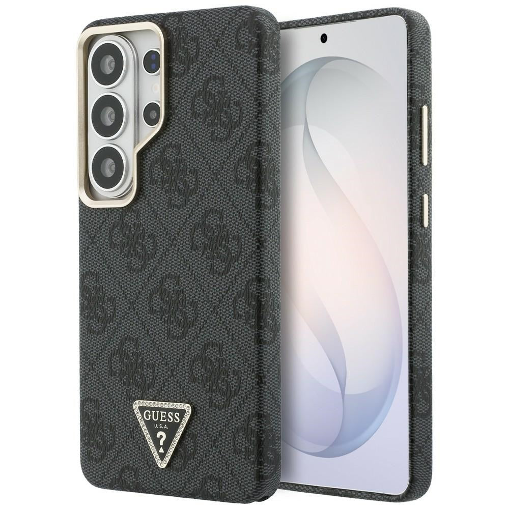 Coque MagSafe pour Samsung Galaxy S26 Ultra S948, Guess, logo Triangle 4G, Noire