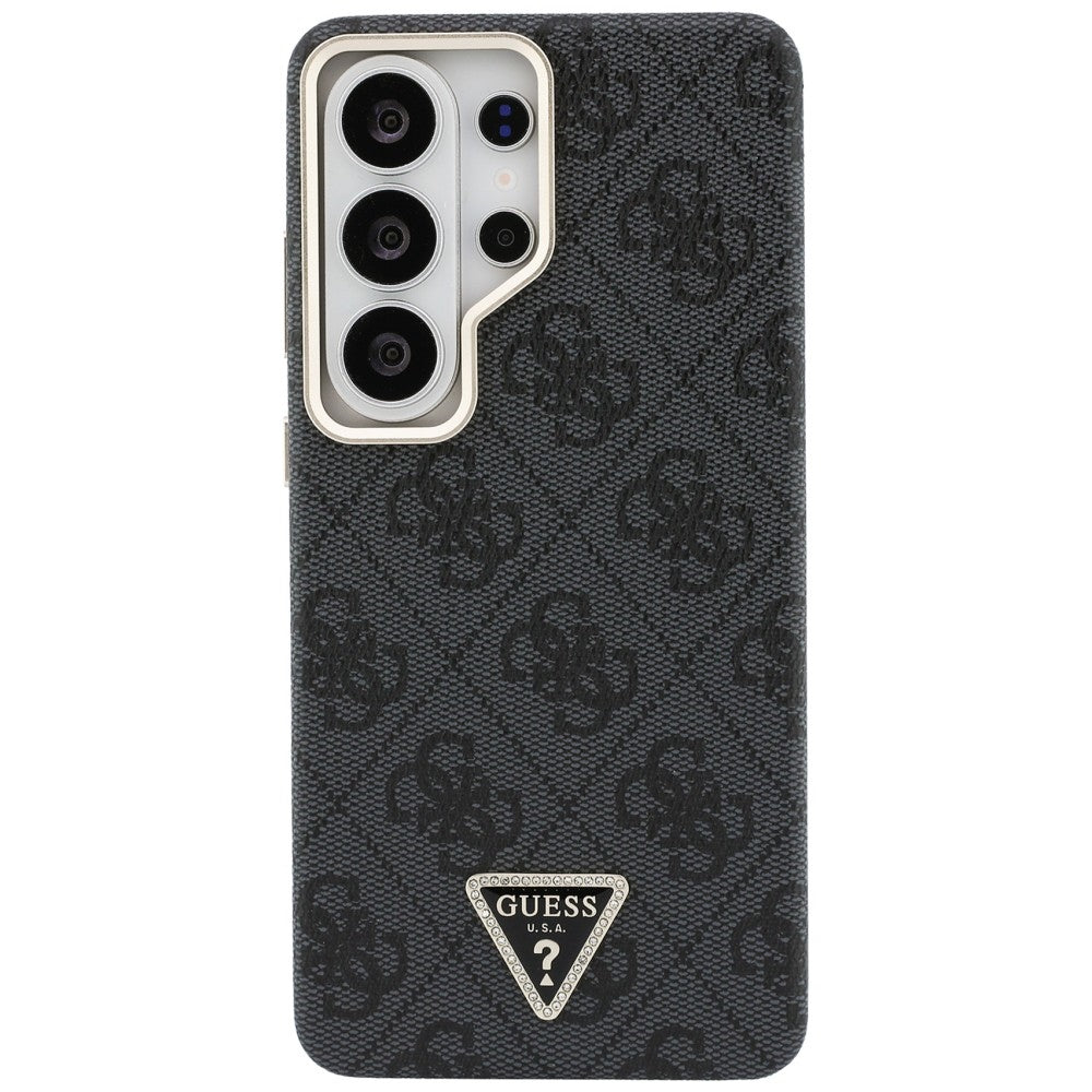 Coque MagSafe pour Samsung Galaxy S26 Ultra S948, Guess, logo Triangle 4G, Noire