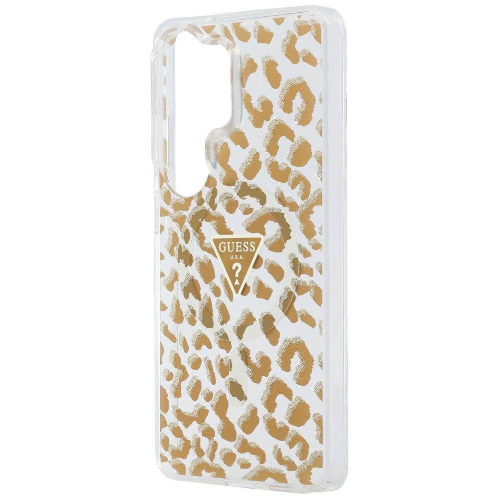 Custodia MagSafe per Samsung Galaxy S26 Ultra S948, Guess, IML Leopard Pattern, Marrone