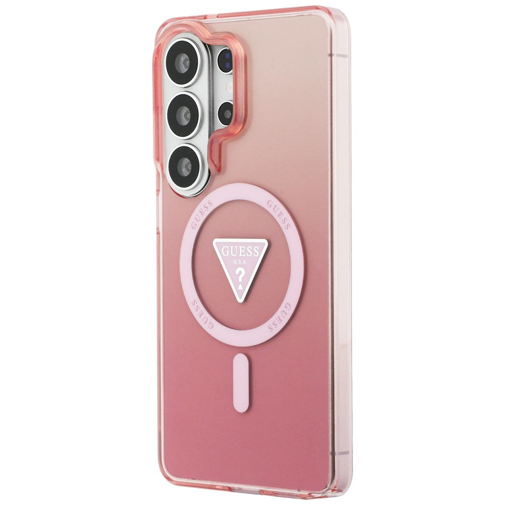 MagSafe Hülle für Samsung Galaxy S26 Ultra S948, Guess, IML Gradient Triangle Logo, Rosa