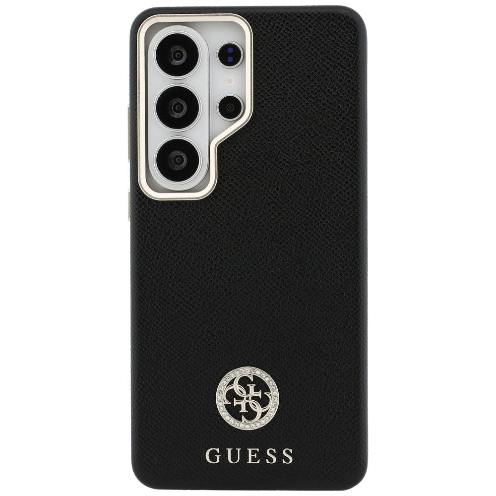 MagSafe Hülle für Samsung Galaxy S26 Ultra S948, Guess, Rhinestone Round Logo, Schwarz
