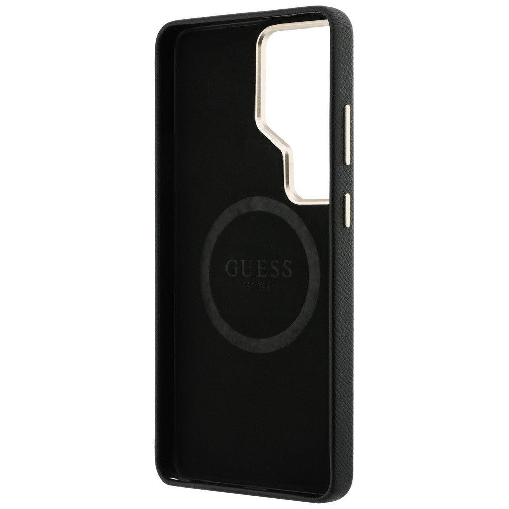 MagSafe Hülle für Samsung Galaxy S26 Ultra S948, Guess, Rhinestone Round Logo, Schwarz
