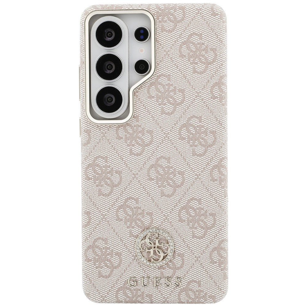 MagSafe Hülle für Samsung Galaxy S26 Ultra S948, Guess, Rhinestone Round Logo, Rosa