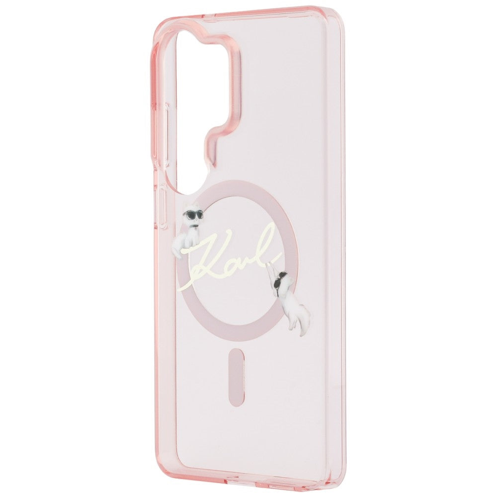 MagSafe Hülle für Samsung Galaxy S26 Ultra S948, Karl Lagerfeld, IML Choupette Karl Script Logo, Rosa