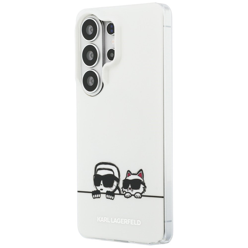 Custodia MagSafe per Samsung Galaxy S26 Ultra S948, Karl Lagerfeld, IML Karl & Choupette Peekaboo Logo, Bianca