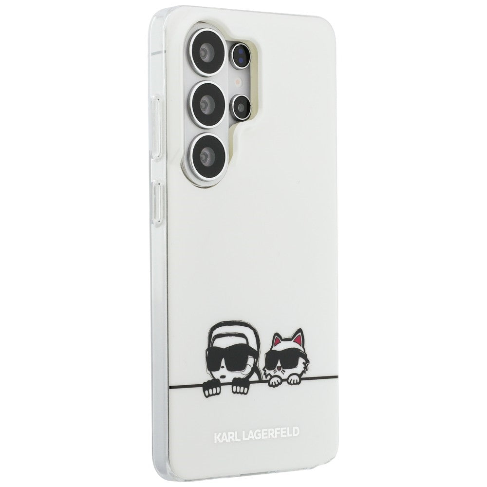 Custodia MagSafe per Samsung Galaxy S26 Ultra S948, Karl Lagerfeld, IML Karl & Choupette Peekaboo Logo, Bianca
