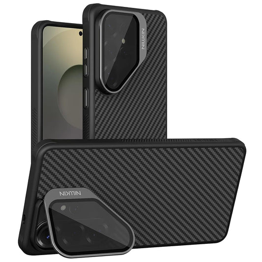Custodia MagSafe per Samsung Galaxy S26 Ultra S948, Nillkin, CarboProp con copertura obiettivo nera trasparente, Nera