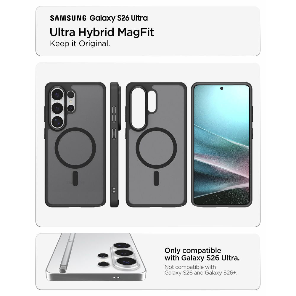MagSafe Case for Samsung Galaxy S26 Ultra S948, Spigen, Ultra Hybrid, Satin Black ACS10681