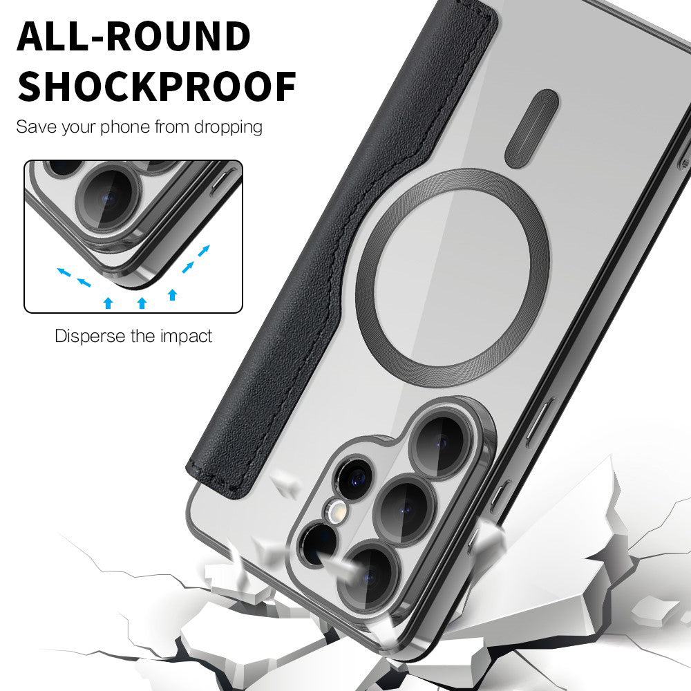 MagSafe Case for Samsung Galaxy S26 Ultra S948, Techsuit, SmartMag Book, Black