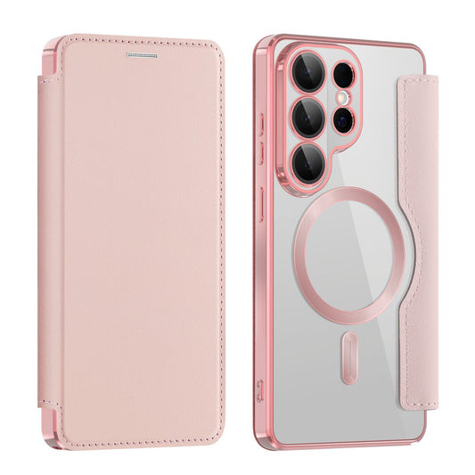 Étui MagSafe pour Samsung Galaxy S26 Ultra, Techsuit, SmartMag Book, Rose